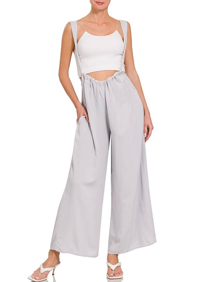 Vanilla Monkey – Engroshandel Jumpsuit - Dame – Vævet jumpsuit med seler og bindebånd samt lommer9