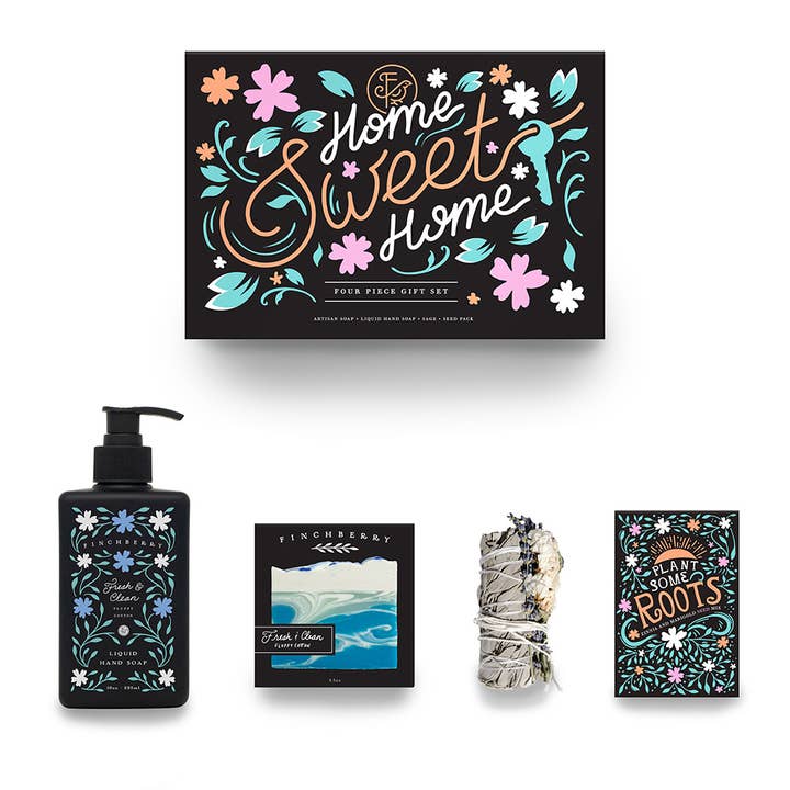 FinchBerry - Wholesale Bath & Body Set - Home Sweet Home 4 Pc Bath & Body Set Gift
