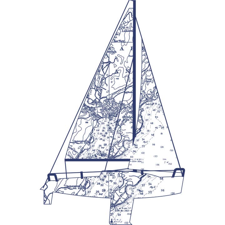 Nauticl/ Cape Ann Yacht I Pude Hvid for engroshandel hos Ox Bow Decor