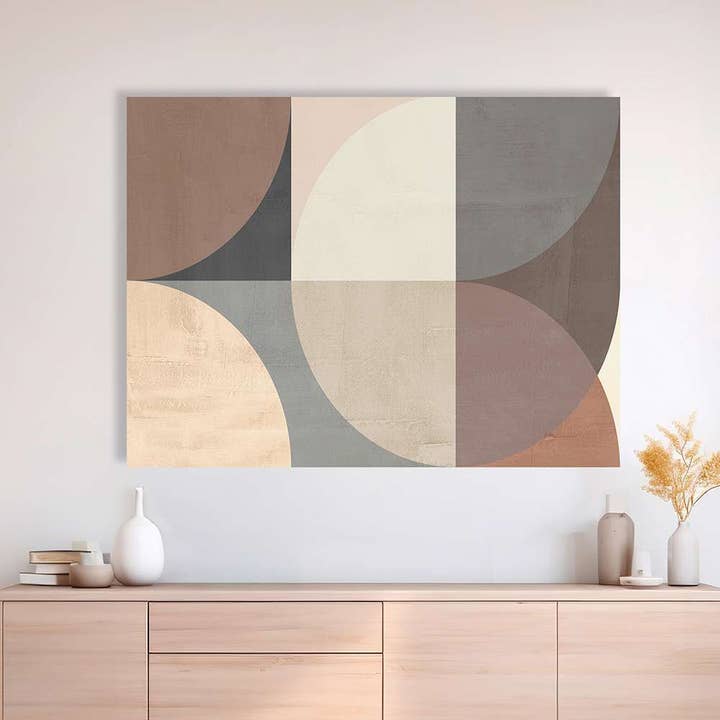 Cuadro geométrico minimalista sobre lienzo: Sandro Nava, Mokka Magic para venta al por mayor de Selected Artworks Italia