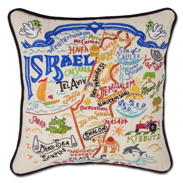 Israel Hand-Embroidered Pillow for wholesale by catstudio