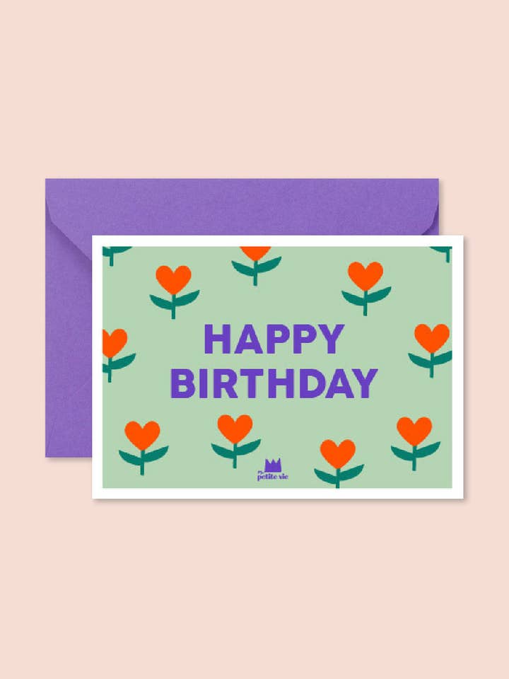 "Birthday" Card: Happy birthday little hearts (with envelope) for wholesale by Ma Petite Vie
