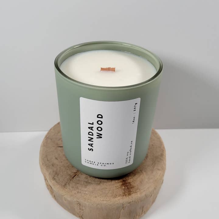 Classic Candle 12 oz Matte Sage | Wooden Wick | Cotton Wick for wholesale by Three Springs Candle Co.