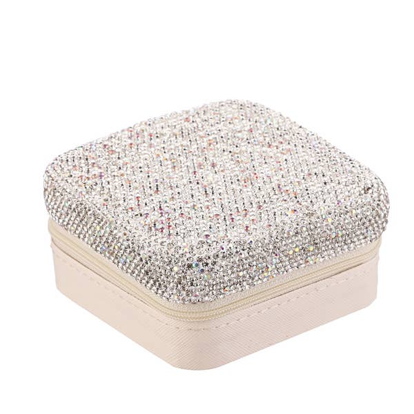Nima Accessories Inc - Wholesale Jewelry Box/Organizer - Rhinestone Square Multiple Compartments Jewelry Box