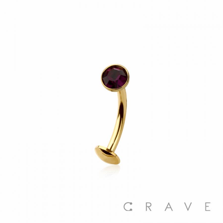 CRAVE - Wholesale Belly ring - BEZEL CZ GEM 316L SURGICAL STEEL THREADLESS FLOATING BELLY B3
