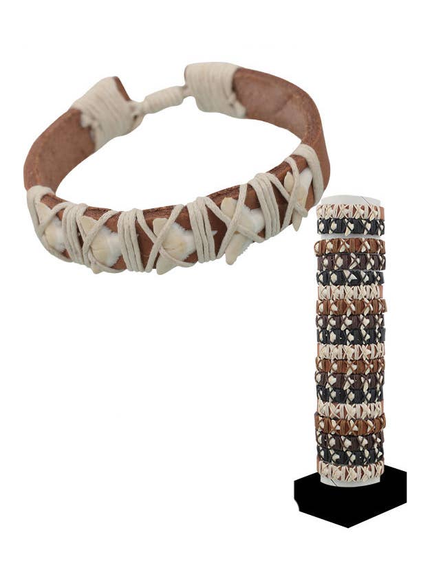 Pulseras Earthy Shark Teeth para venta al por mayor de Puka Creations