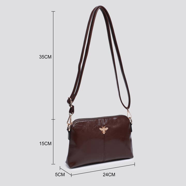 House of Milano – wholesale Crossbody bag – Women's – Faux Leather Crossbody Bag with Bee Logo # 267019
