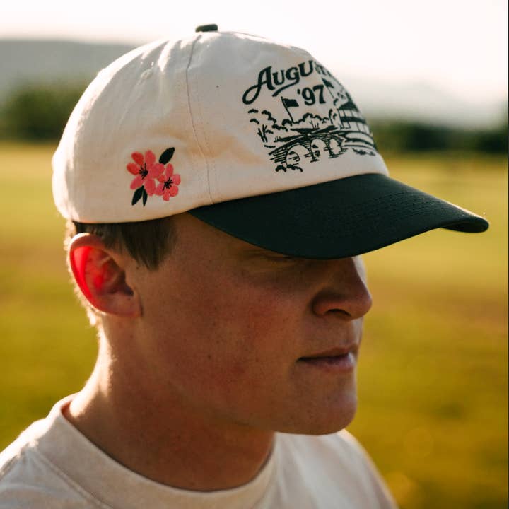 SKIING IS EASY - Wholesale Flat Brim Cap - Unisex - "AUGUSTA 97" | HAT (GREEN/CREAM)3