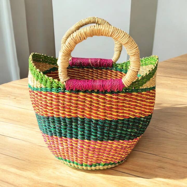 Mini U-Shopper Bolga Basket — verschillende kleuren voor wholesale door AfriMart International