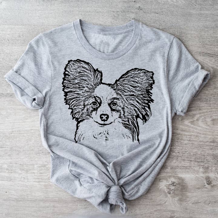 Papillon (Macy) | Unisex-T-Shirt für den Großhandel von Spicy Kitten Designs
