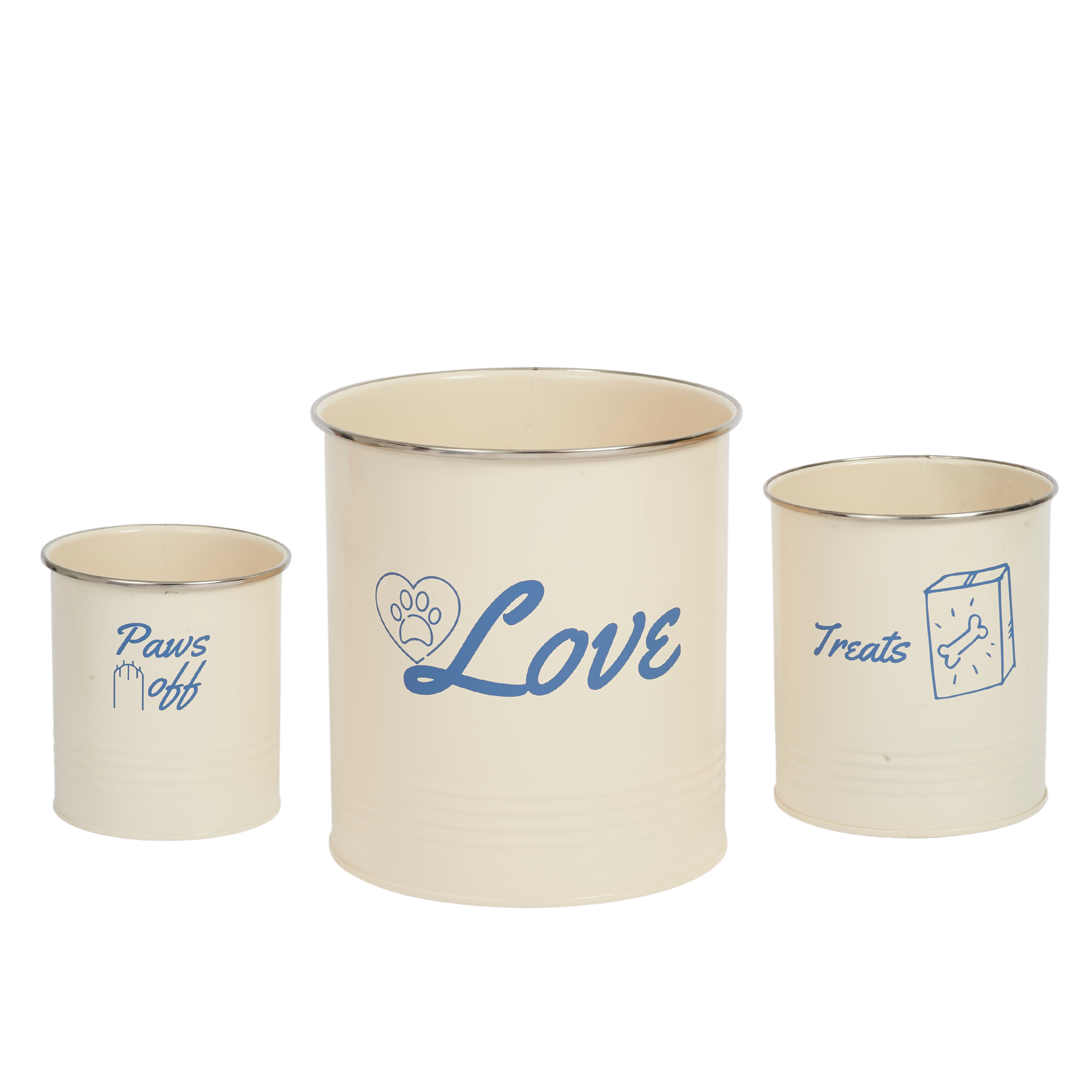 Jojo Modern Pets - Wholesale Pet Treat Jar - Dog - French Blue Pet Food & Treat Storage Canisters (Set of 3)1