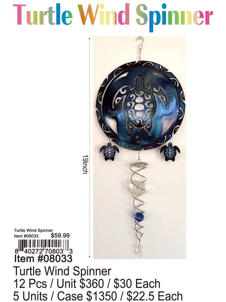 Turtle Wind Spinner för wholesale av Puka Creations