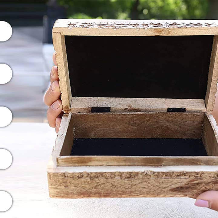 Lungta Imports - Wholesale Decorative Box - Large Hand Carved Tree of Life Wooden Box Keepsake Storage M