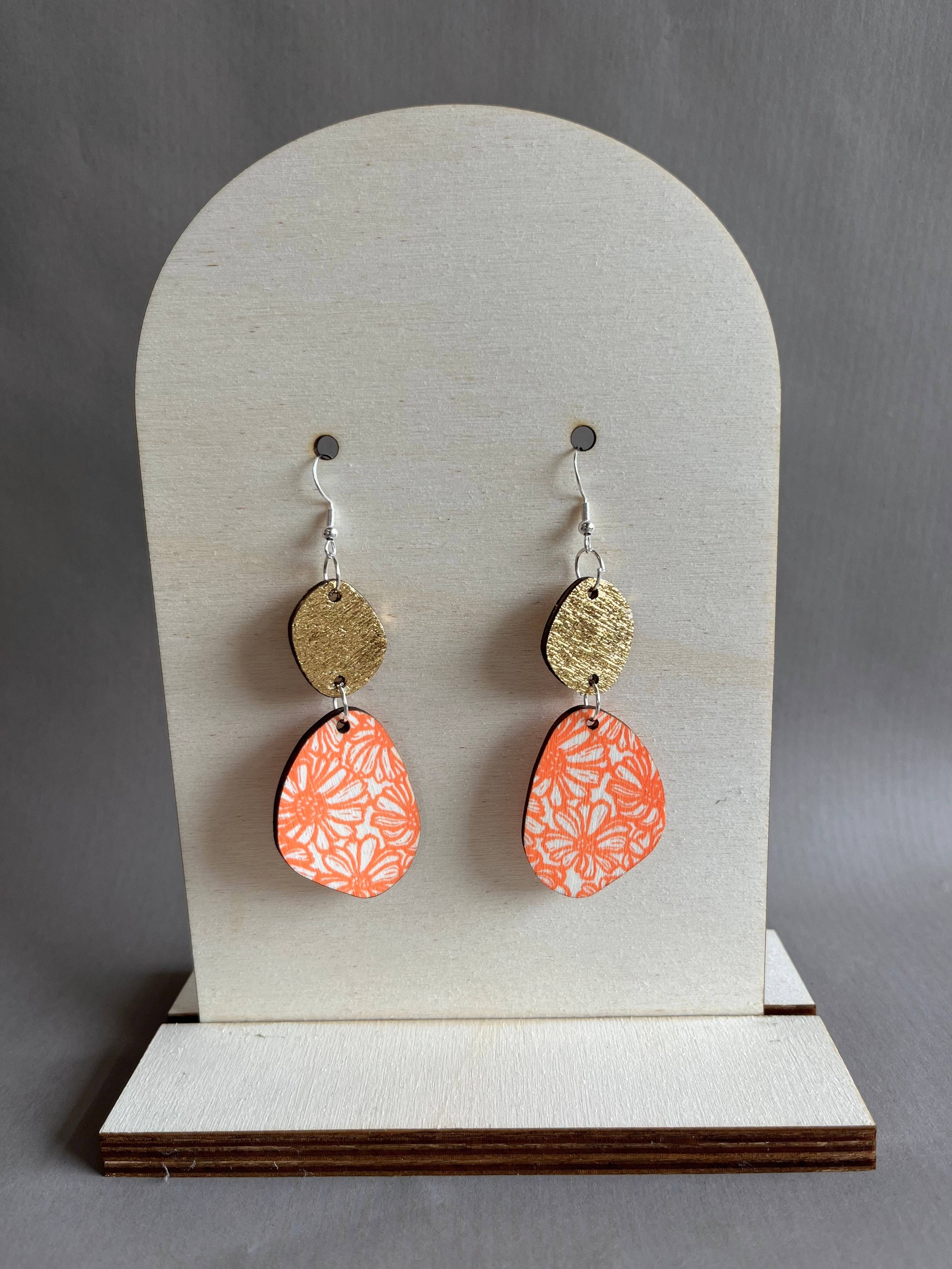 Beth Lewis Art – wholesale Dangle earrings – New Colourful Wooden Earrings28