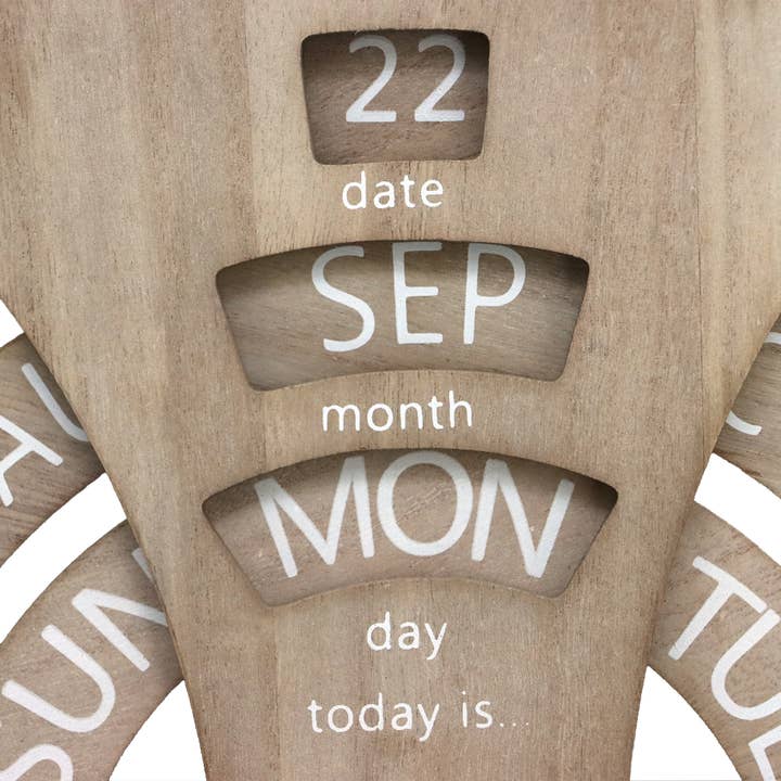 Paris Loft Inc – Calendário por atacado – Calendário perpétuo de rotação de parede de madeira rústica6