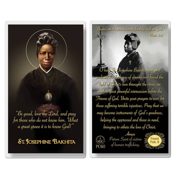 Gebetskarte der Heiligen Josephine Bakhita für den Großhandel von The Saints Collection