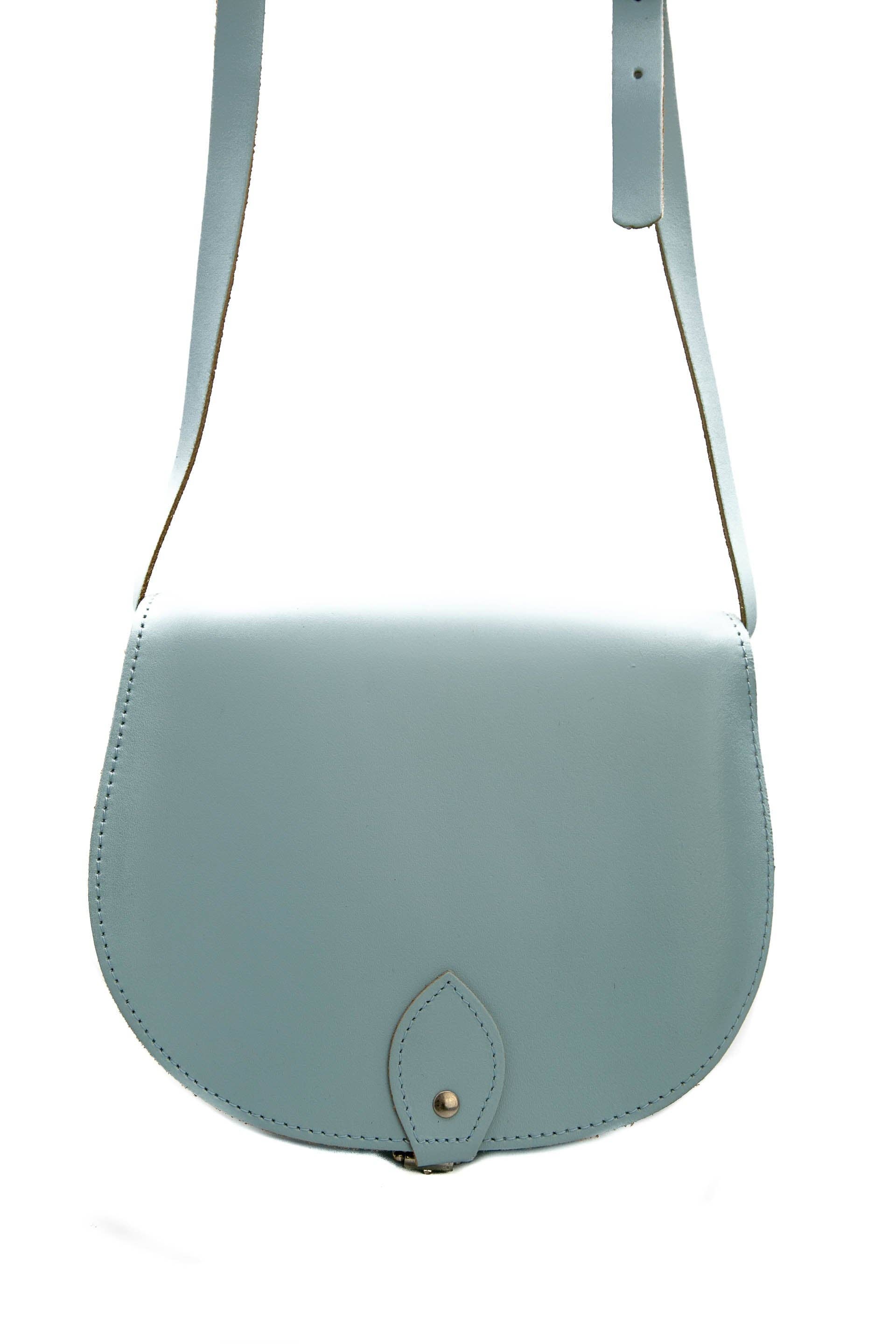 Baby Blue Leather Saddle Crossbody Bag - Zarah for wholesale on Faire3
