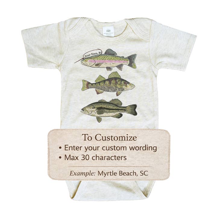 OP MAAT GEMAAKTE Fish Coast Lake babykleding Pasgeboren jongen, vissersmeisje voor wholesale door Barefoot Baby