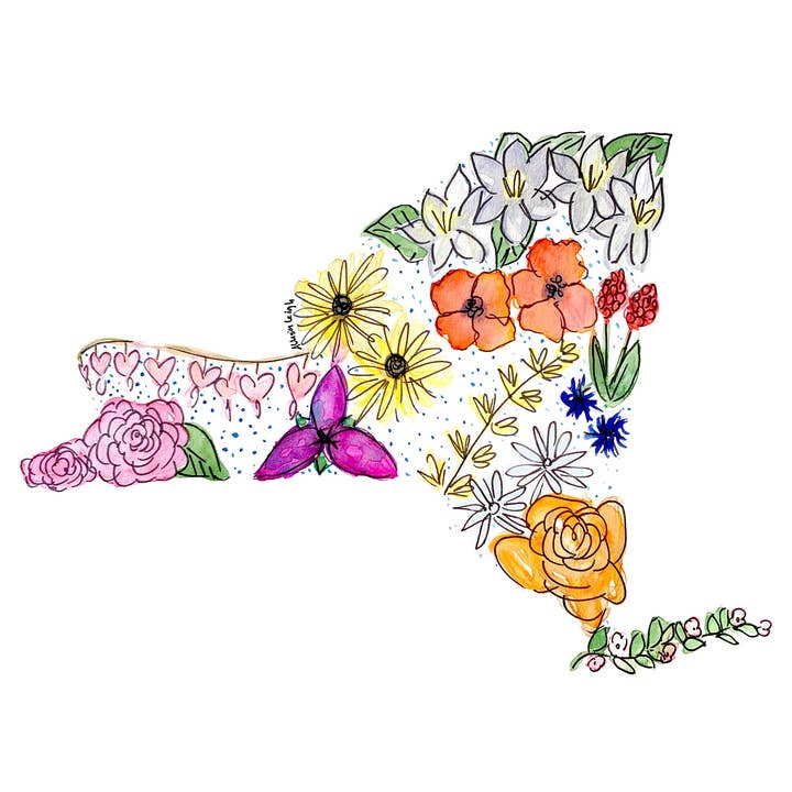 Blomsterläge karta över New York för wholesale av Allison’s Illustrations