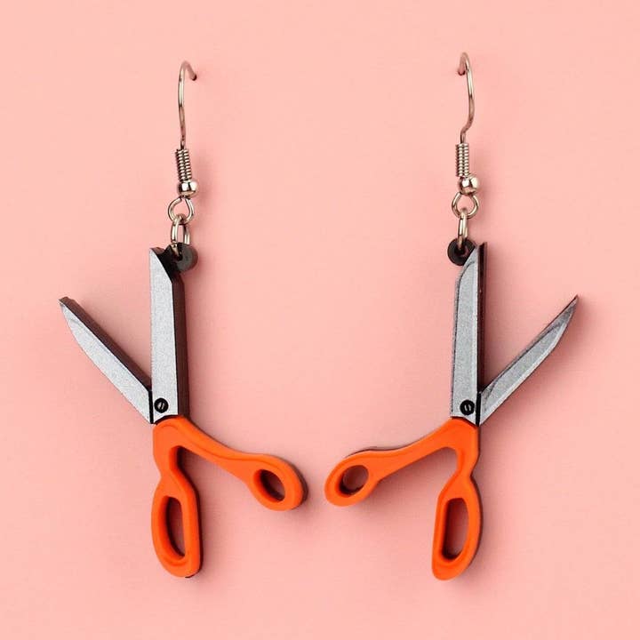 Fabric Scissor Earrings for wholesale by Sour Cherry