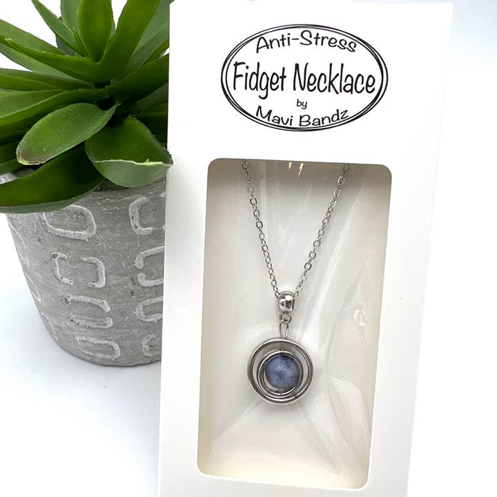 Mavi Bandz - Wholesale Pendant/Charm Necklace - Fidget Anti Anxiety Gem Spinner Pendant Necklace8