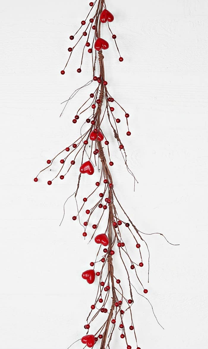 Impressive Enterprises, Inc. - Wholesale Bunting/Garland - 31251- 4.5ft Garland-Red Hearts and Berries2