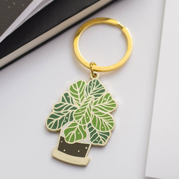 Fiddle Leaf Fig Keychain for wholesale by Occasionalish