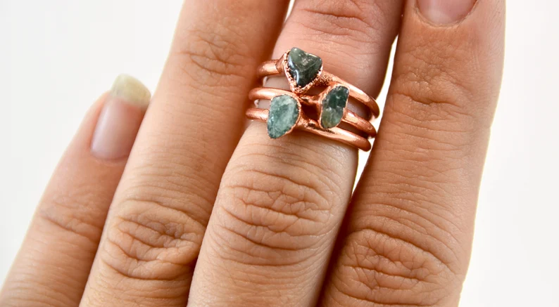 Daddy Daughter Jewelry – Anel de pedra única/solitário por atacado – Anel Esmeralda | Anel de pedra de nascimento de maio | Joias Birthstone6