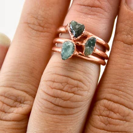 Daddy Daughter Jewelry - Venta al por mayor Anillos solitarios - Anillo de esmeralda | Anillo de piedra de nacimiento de mayo | Joyas de piedra de nacimiento6