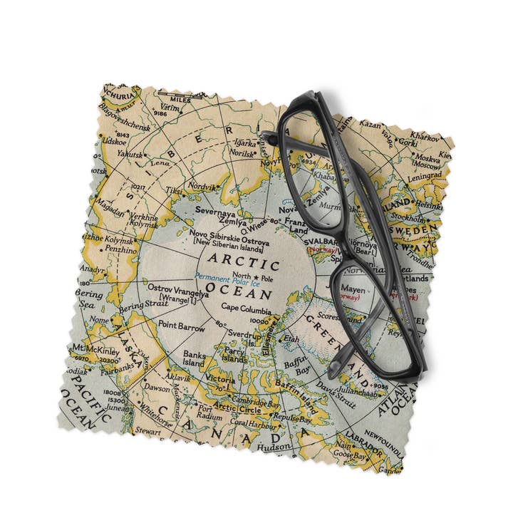 Daisy Mae Designs - Wholesale Lens Cleaner - Arctic Map Microfiber Lens Cleaning Cloth