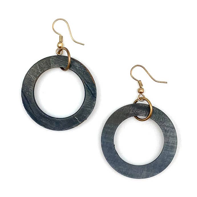 Omala Misty Greens Collection Earrings - Open Hoops for wholesale by Anju Jewelry