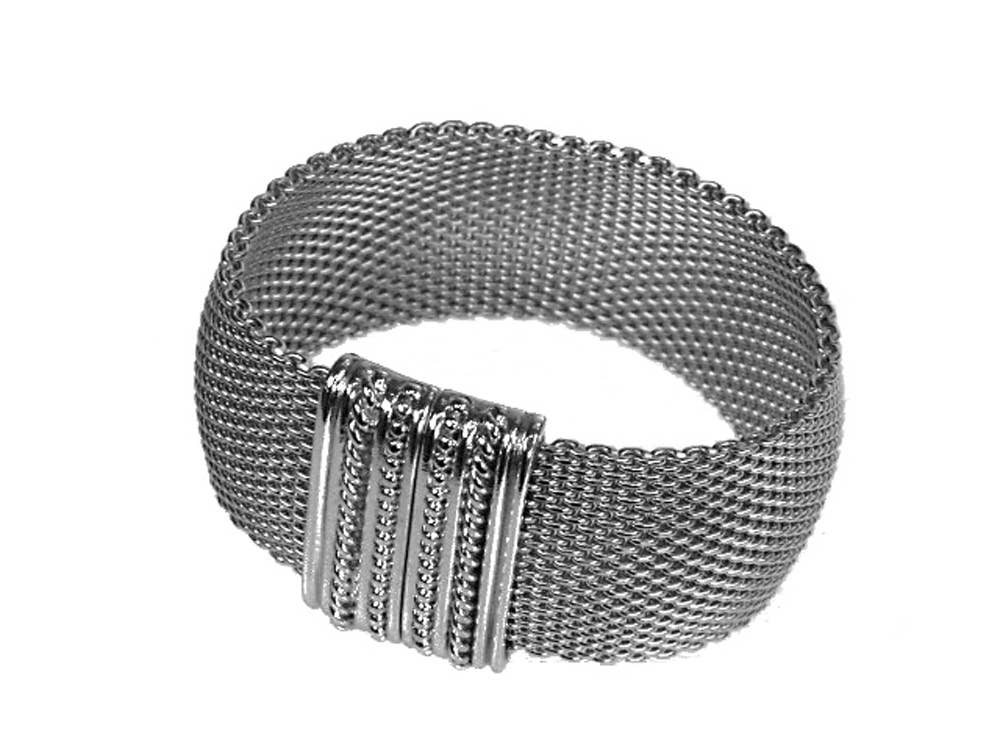 Erica Zap Designs - Wholesale Link & Chain Bracelet - Domed Mesh Bracelet with Textured Magnetic Clasp4
