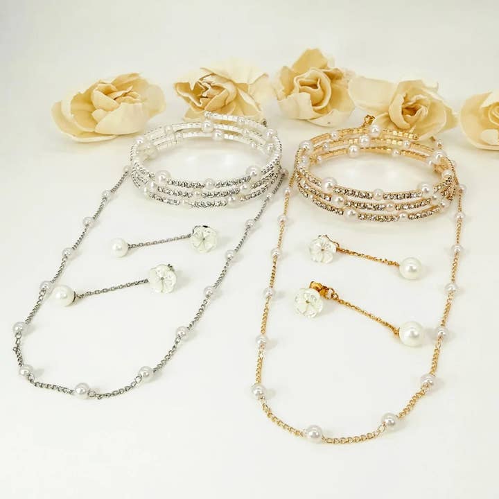 Aqua Essence Co - Wholesale Jewelry Set - Victoria Bridal Set | Handcrafted Pearl Wedding Jewelry2