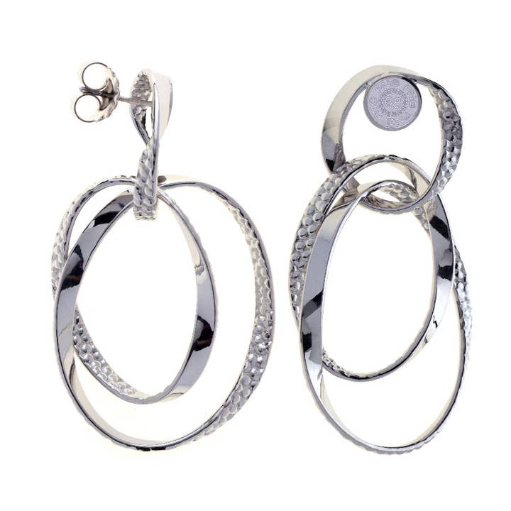 PENDIENTES DIVERSITY EN RODIO PLATEADO, HANDMADE ITALY para venta al por mayor de PNG68
