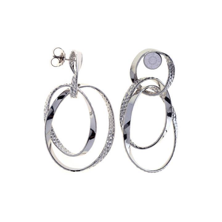 DIVERSITY EARRINGS IN SILVER PLATED RHODIUM, HANDMADE ITALY for wholesale by PNG68