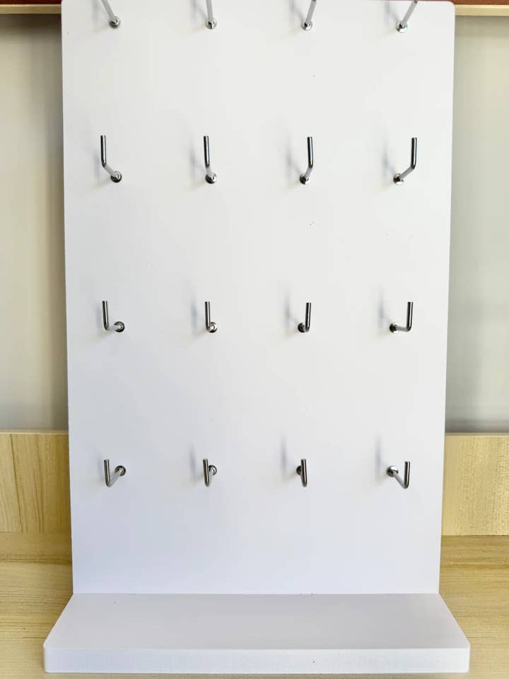 White 16 Hook Pin Stand for wholesale by Little Joys