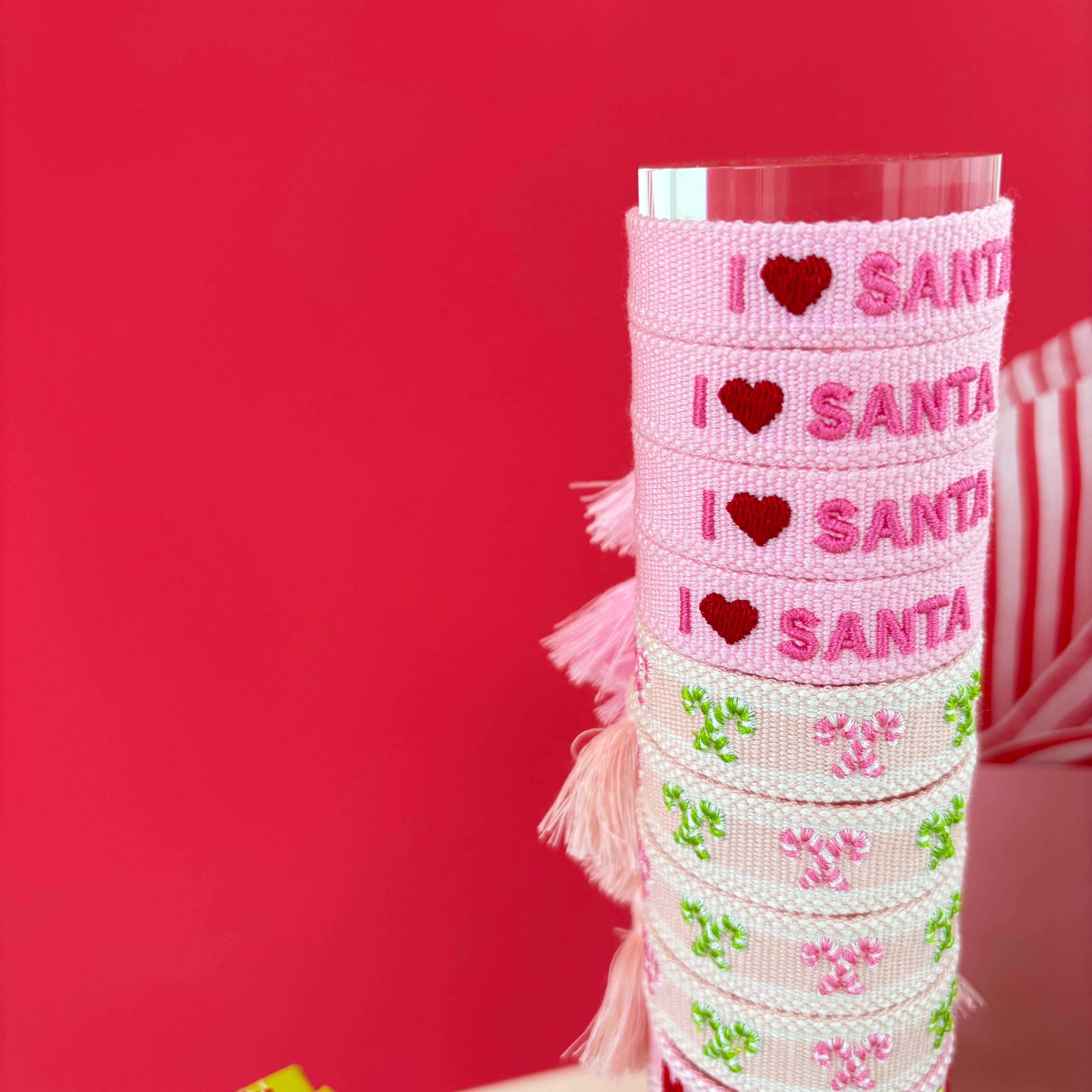 The Kenzie Collective – wholesale Woven/braided bracelet – Candy Cane embroidered tassel bracelet NEW MINI SIZE KIDS2