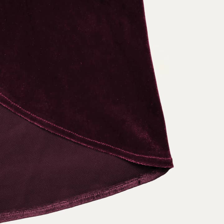Never Outdated Burgundy Velvet Tie-Front Tulip Midi Skirt for wholesale on Faire2