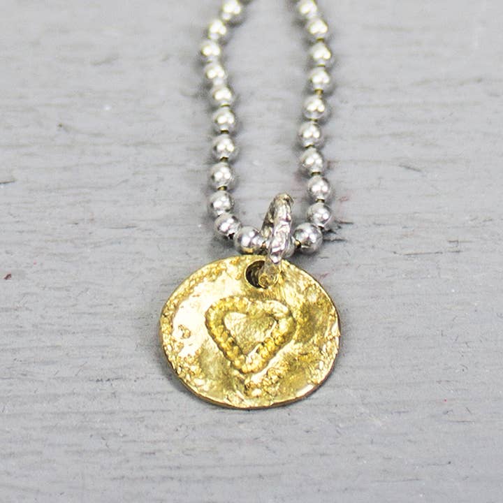 Pendant ICON heart coin brass for wholesale by Jéh Jewels