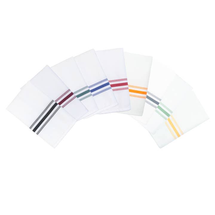 Arkwright Home - Wholesale Dinner & Cloth Napkin - Striped Bistro Napkins (12pk) - Spun Polyester, Colors,18x2234