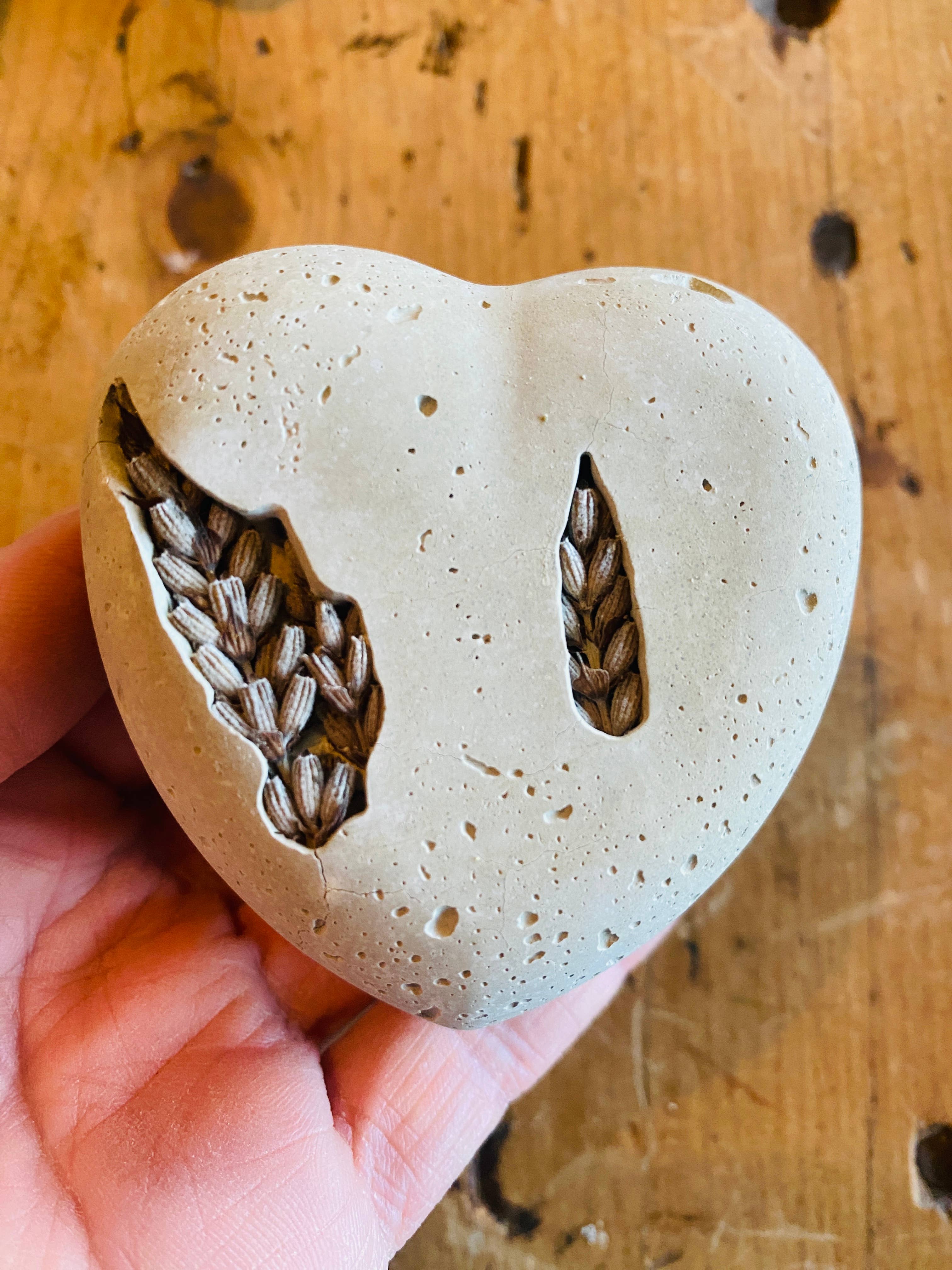 Sea + Green - Wholesale Paper Weight - Concrete Dried Flower Heart Love Valentines Day Wedding2