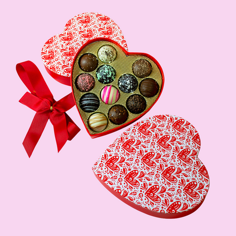Sugar Plum Chocolates - Wholesale Chocolate Box - 2 Dozen Valentine's Day Heart Truffles - 24 Chocolates3