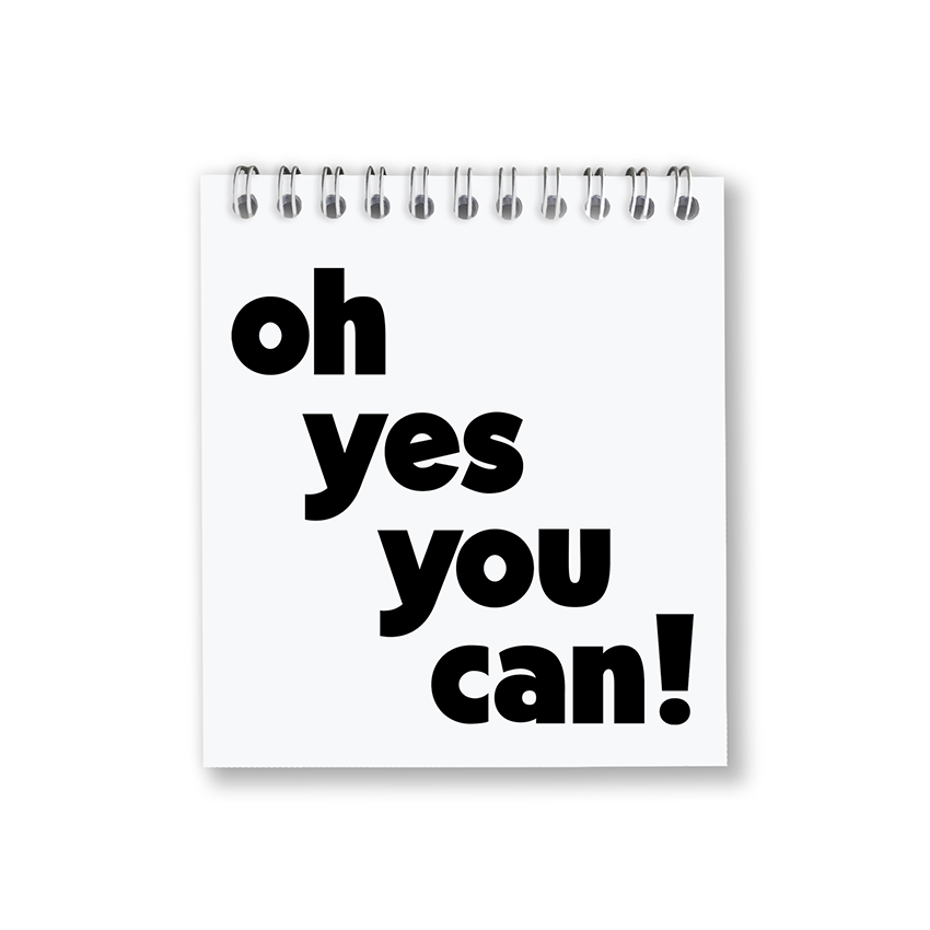 Quotable - Wholesale Notepad - Spiral Notepads - SP390 - Oh Yes You Can! (Saying)0