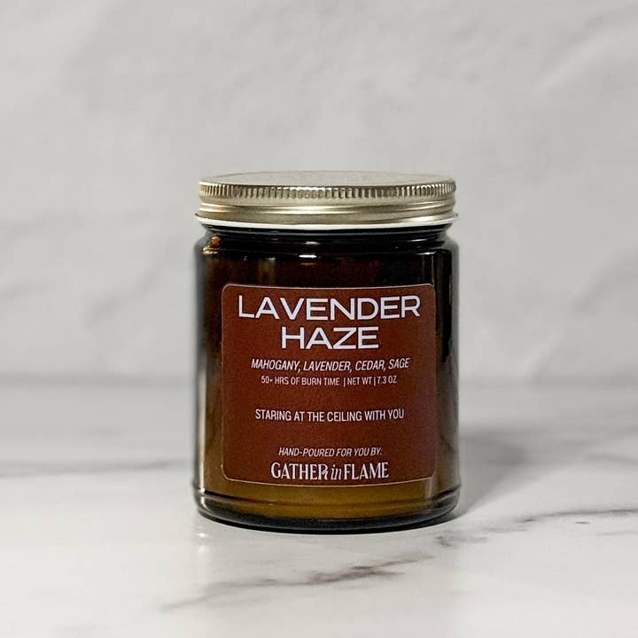 Lavender Haze Wood Wick Candle – Sage & Mahogany for wholesale by Gather In Flame Candle Co.
