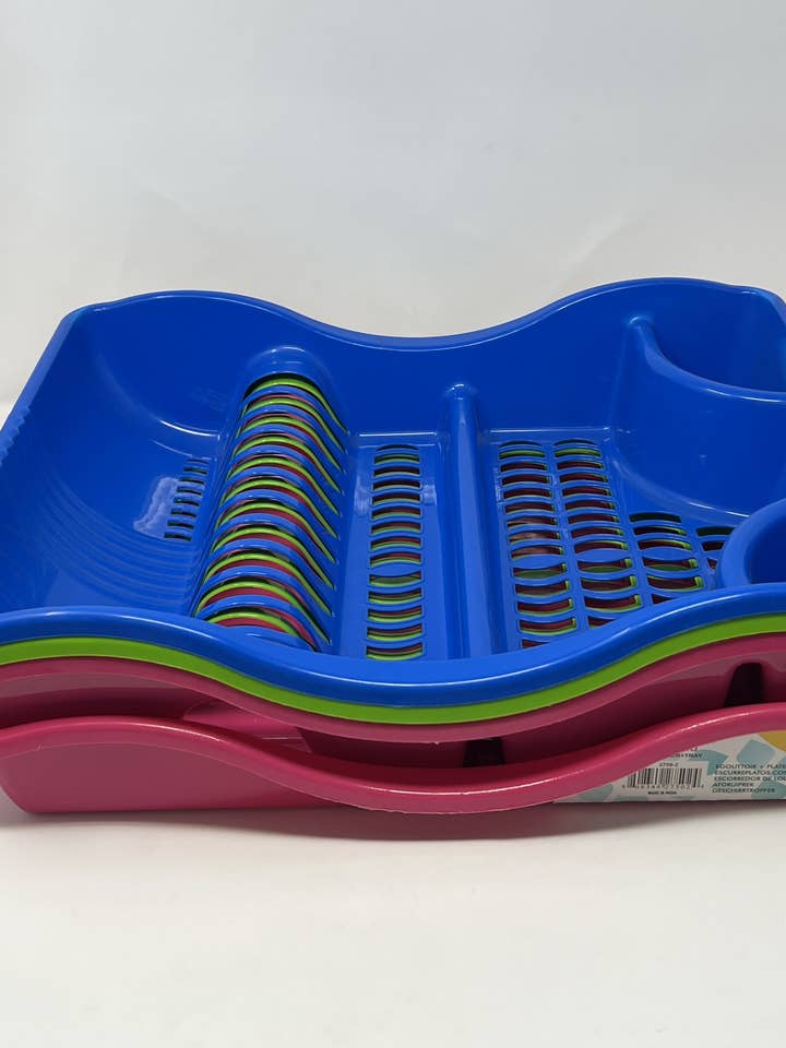 Dish Drainer Diamond w/ Drain Assorted Colors for wholesale by USA HomeMax