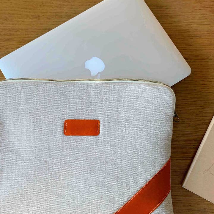 Computertasche - natürliches Hanfleder mit Wein für den Großhandel von Fossette