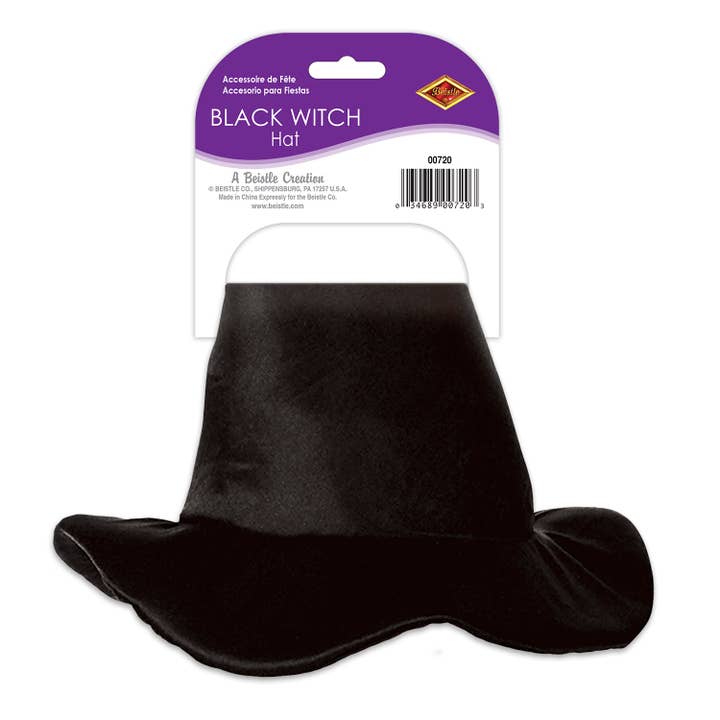 Beistle - Wholesale Party Hat/Crown - Beistle Satin-Soft Black Witch Hat1