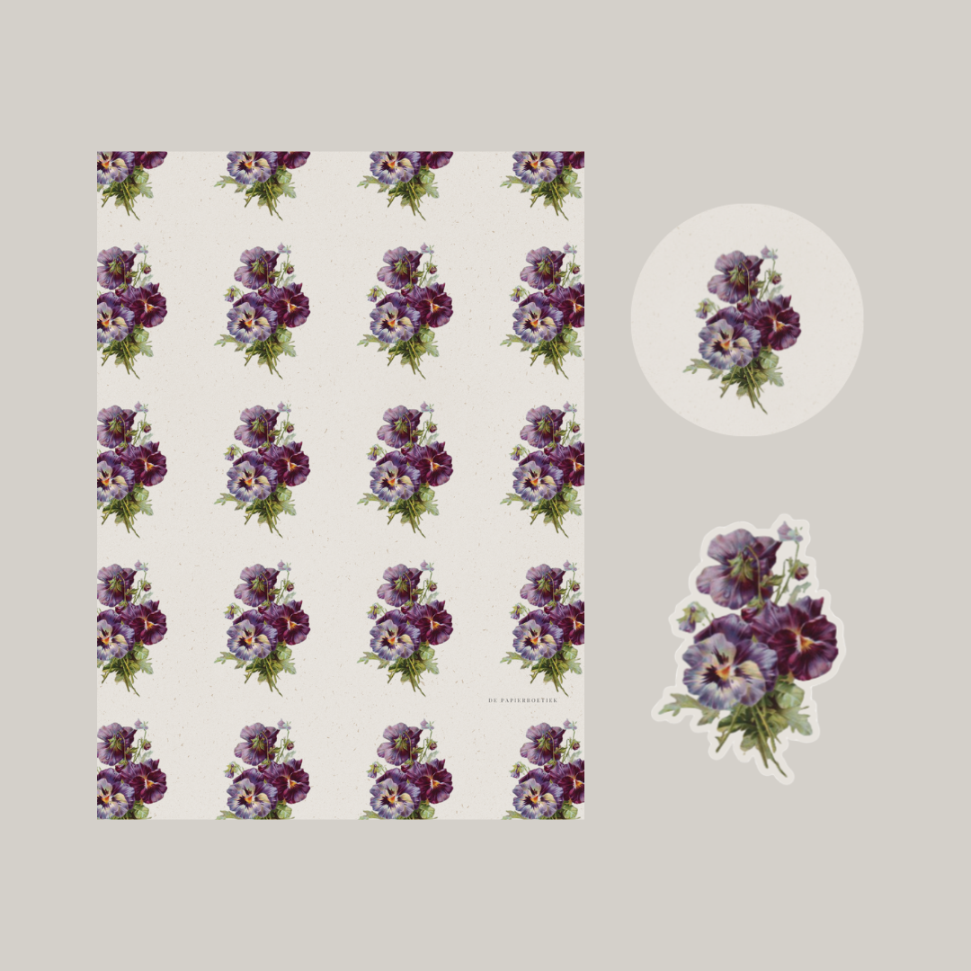 De Papierboetiek - Wholesale Stationery/Notecard Set - Stationery box | pansies3
