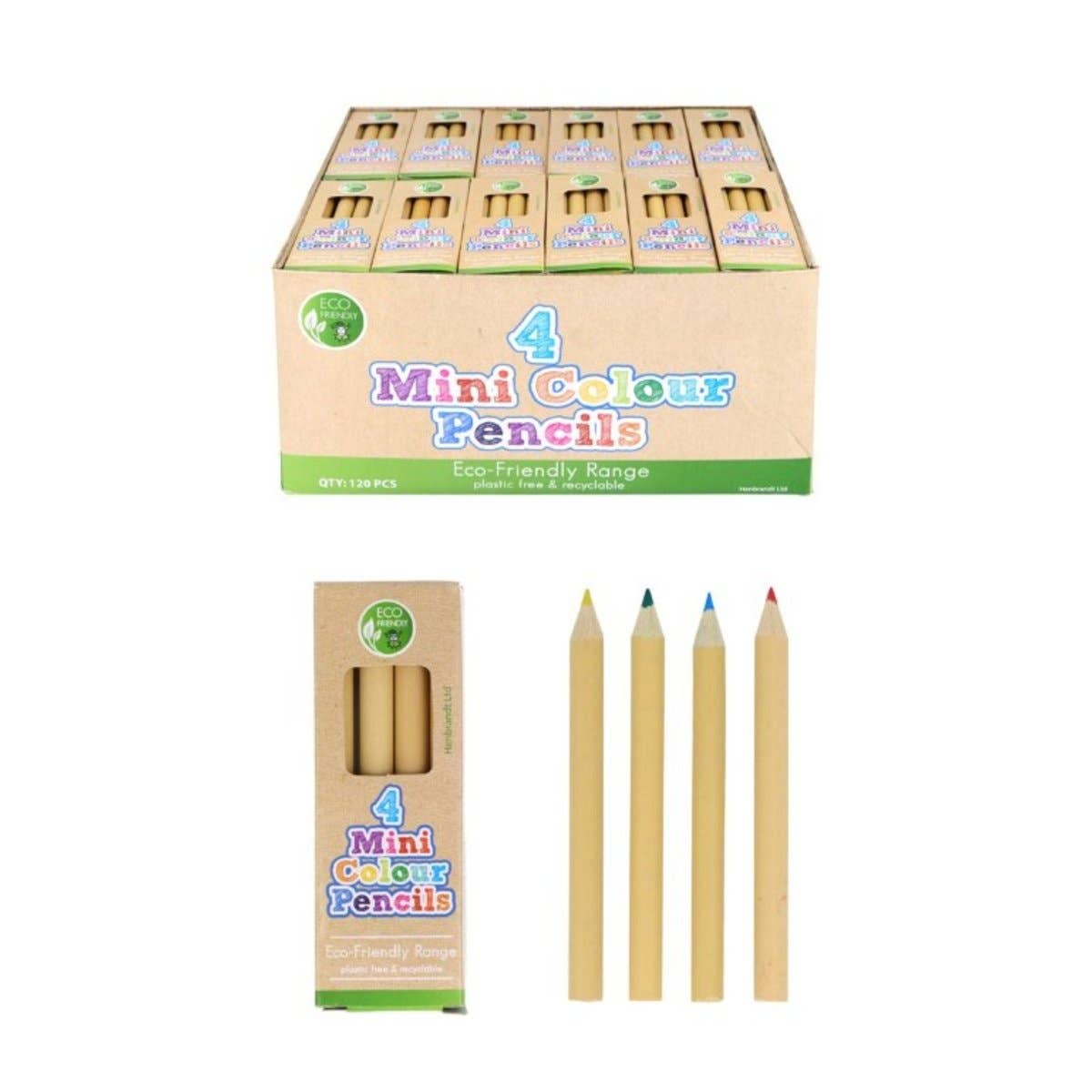 Kids Party Craft – wholesale Coloured pencil – Eco-Friendly Mini Colouring Pencils (4pcs)0