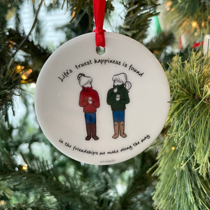 Ornement de Noël d'Amitié - Vrais Amis, Bonheur pour la vente par philoSophie's Stationery & Gifts
